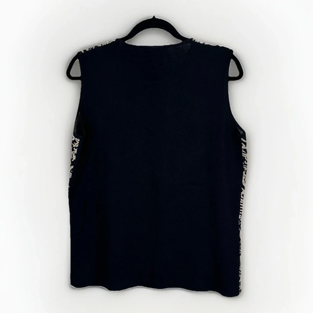 Vintage‎ Nygard Women's 1X Pullover Sleeveless Sweater Black & Gold